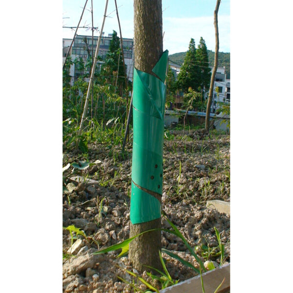 Good quality green white 90cm length PVC corrugated plastic tree trunk guard protector - Image 2