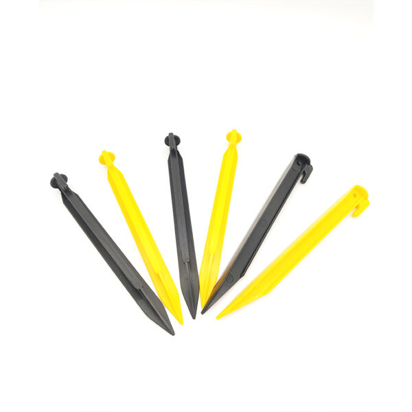 High quality yellow green PP 24cm custom ultralight plastic camping screw tent peg  heavy duty